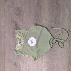Princess Polly green crop top size 10